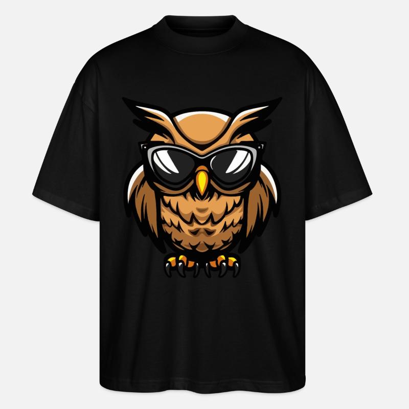 Eule Cool Comic - Stanley/Stella Oversized Unisex Bio T-Shirt Blaster 2.0 - Schwarz