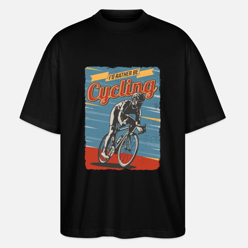 I'd rather be Cycling - Stanley/Stella Oversized Unisex Bio T-Shirt Blaster 2.0 - Schwarz