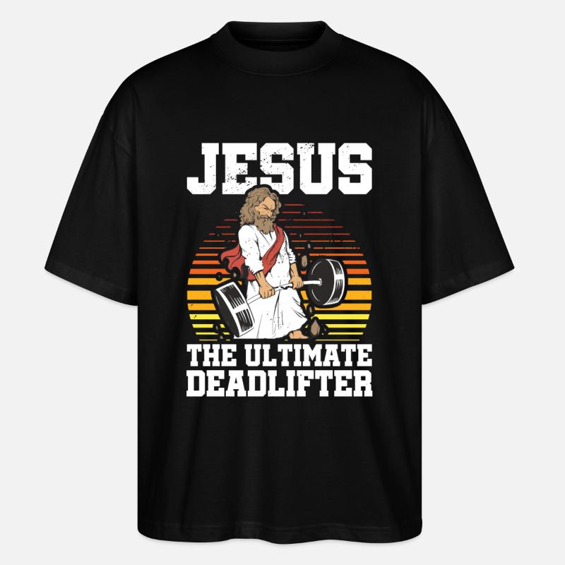 Jesus Den ultimative dødløfter Gym - Stanley/Stella Oversize Unisex Øko T-shirt Blaster 2.0 - sort