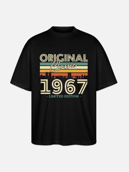 Millésime 1967 Cadeau 56/57 Anniversaire - T-shirt bio Blaster 2.0 coupe oversize Stanley/Stella Unisexe - noir