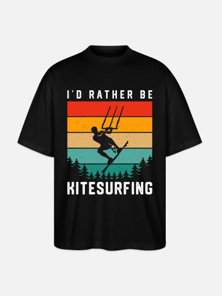 Kitesurf Kitesurfer Kiteboard Kitesurfing - Stanley/Stella Oversized Unisex Organic T-shirt Blaster 2.0 - black