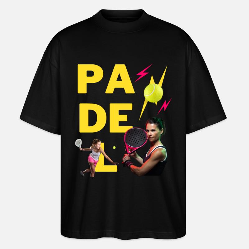 JOUEUSE DE PADEL - JAUNE - T-shirt bio Blaster 2.0 coupe oversize Stanley/Stella Unisexe - noir