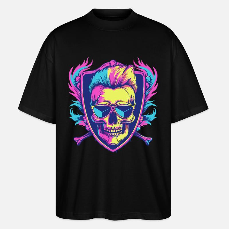 Punker Skelett Party - Stanley/Stella Oversized Unisex Bio T-Shirt Blaster 2.0 - Schwarz