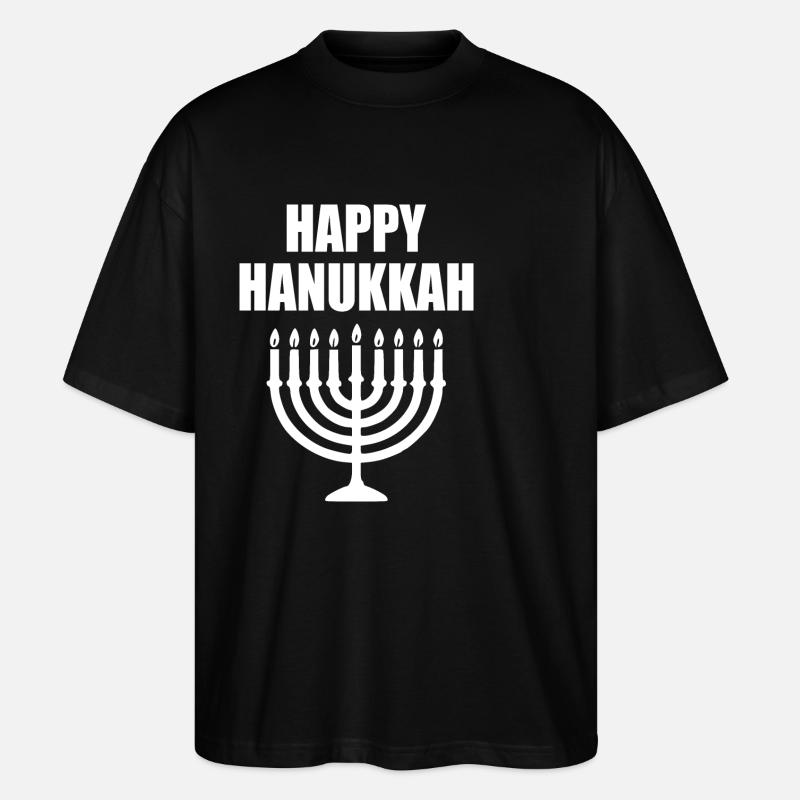 HAPPY HANUKKAH - Stanley/Stella Oversized Unisex Bio T-Shirt Blaster 2.0 - Schwarz