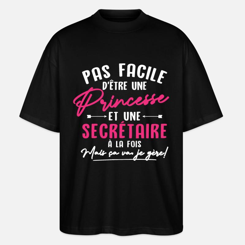 Princesse et Secrétaire - T-shirt bio Blaster 2.0 coupe oversize Stanley/Stella Unisexe - noir