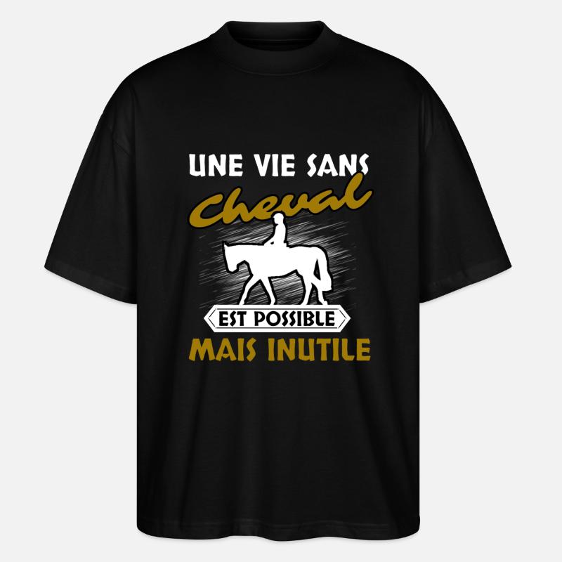 Cheval Cavalier - T-shirt bio Blaster 2.0 coupe oversize Stanley/Stella Unisexe - noir