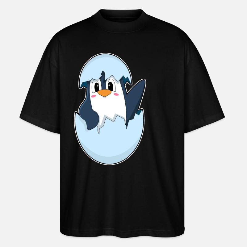 Penguin Eggshell - Stanley/Stella Oversized Unisex Organic T-shirt Blaster 2.0 - black