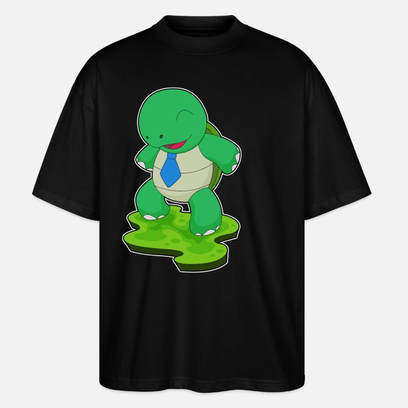 Turtle Necktie - Stanley/Stella Oversized Unisex Organic T-shirt Blaster 2.0 - black