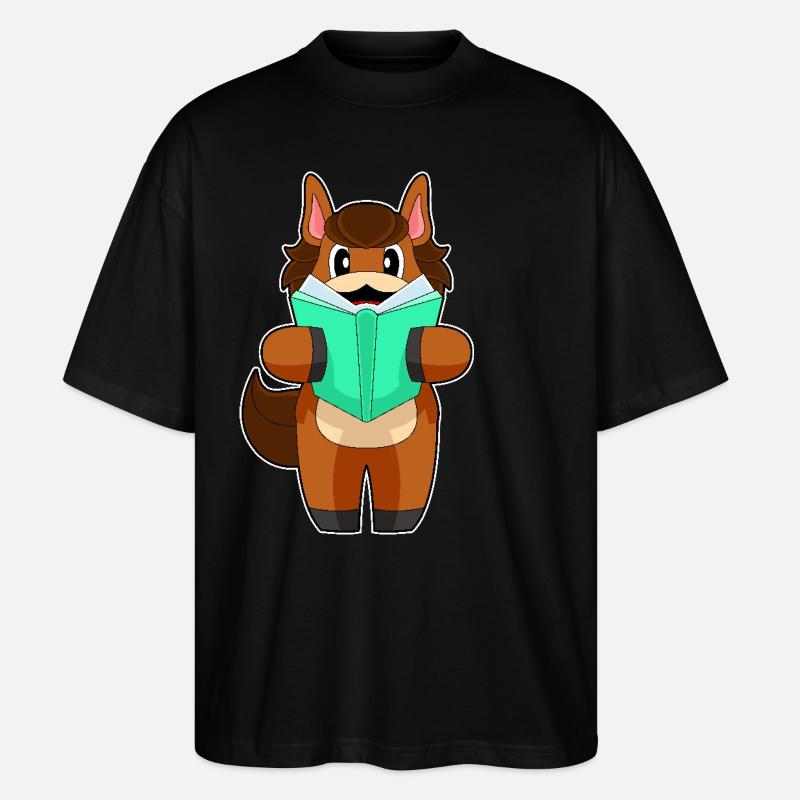 Pferd Buch - Stanley/Stella Oversized Unisex Bio T-Shirt Blaster 2.0 - Schwarz