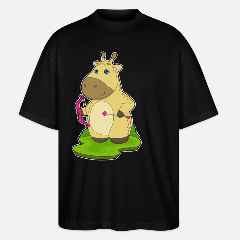 Giraffe Bogenschütze Bogen - Stanley/Stella Oversized Unisex Bio T-Shirt Blaster 2.0 - Schwarz