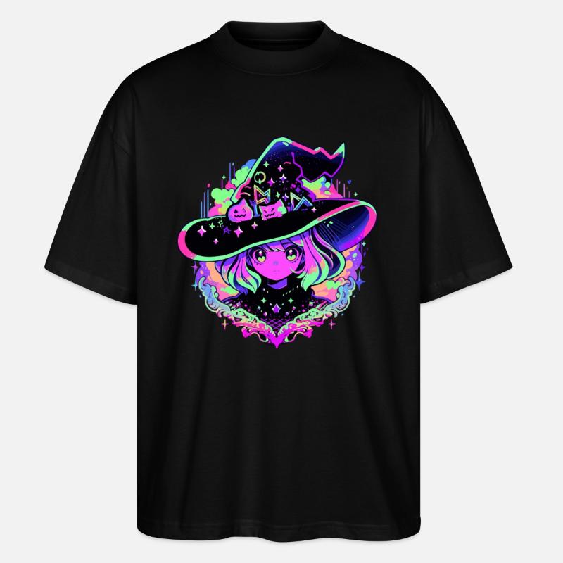 Fille sorcière néon - T-shirt bio Blaster 2.0 coupe oversize Stanley/Stella Unisexe - noir