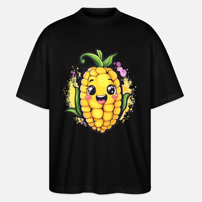 Épis de maïs heureux - T-shirt bio Blaster 2.0 coupe oversize Stanley/Stella Unisexe - noir