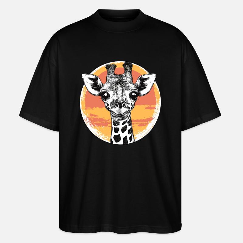 Giraffe at sunset - Stanley/Stella Oversized Unisex Organic T-shirt Blaster 2.0 - black