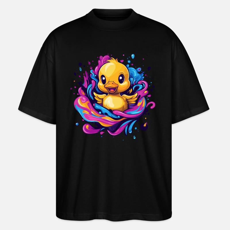 Quietschende Badeente Splash - Stanley/Stella Oversized Unisex Bio T-Shirt Blaster 2.0 - Schwarz