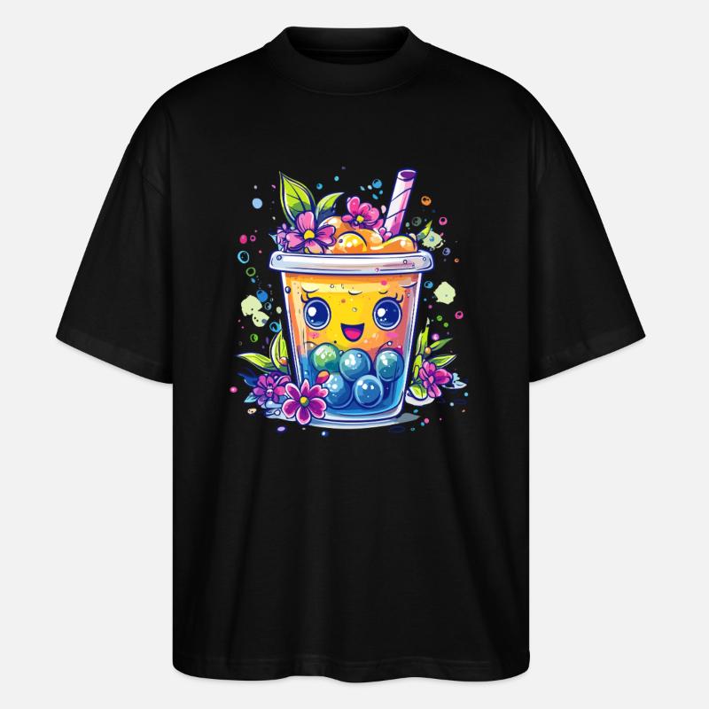 Fruchtiger Bubble Tea - Stanley/Stella Oversized Unisex Bio T-Shirt Blaster 2.0 - Schwarz