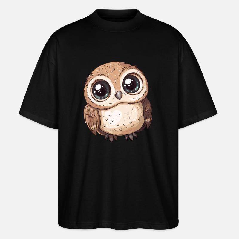 Mignon Grand Hibou - T-shirt bio Blaster 2.0 coupe oversize Stanley/Stella Unisexe - noir