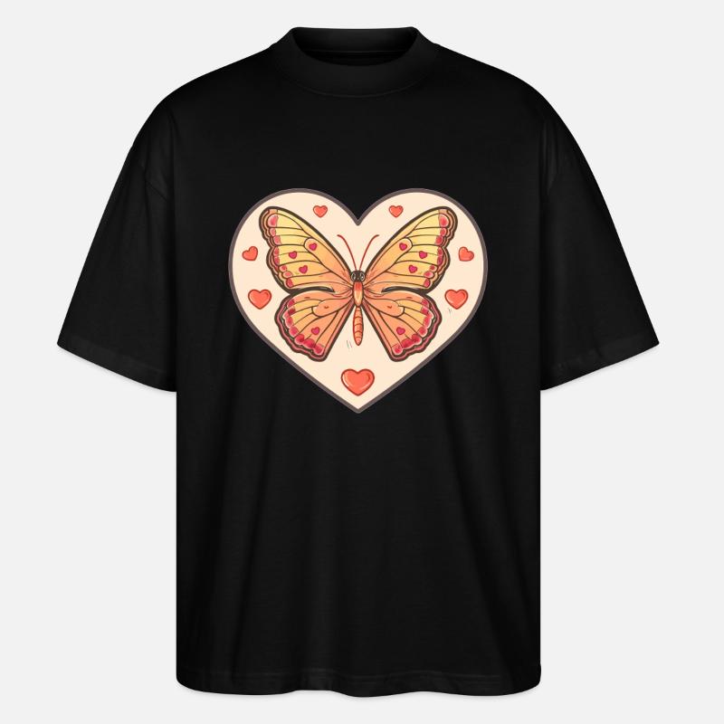 Herzschmetterling mit Liebe - Stanley/Stella Oversized Unisex Bio T-Shirt Blaster 2.0 - Schwarz