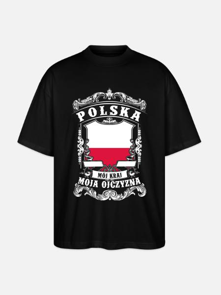 Polska - Poland - Polen - Stanley/Stella Oversized Unisex Organic T-shirt Blaster 2.0 - black