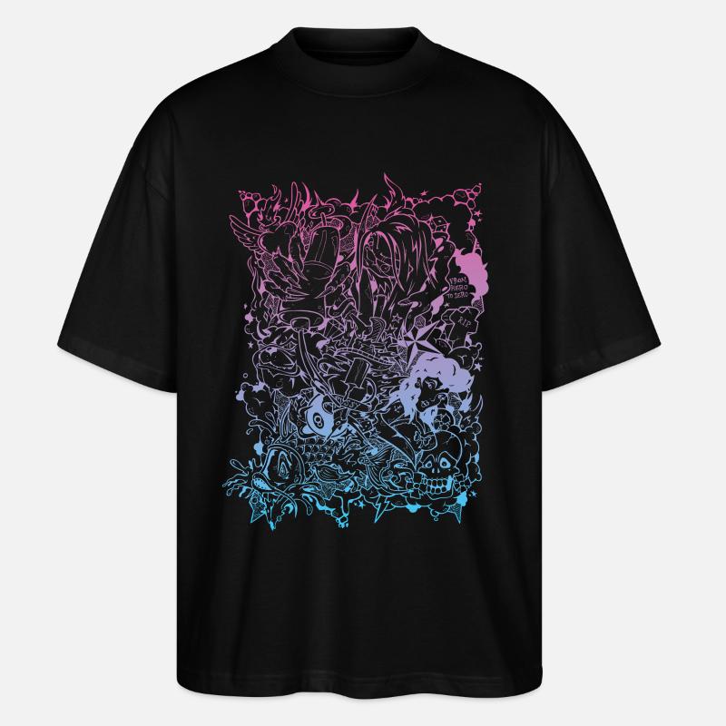 tattoo outlines - Stanley/Stella Oversized Unisex Bio T-Shirt Blaster 2.0 - Schwarz