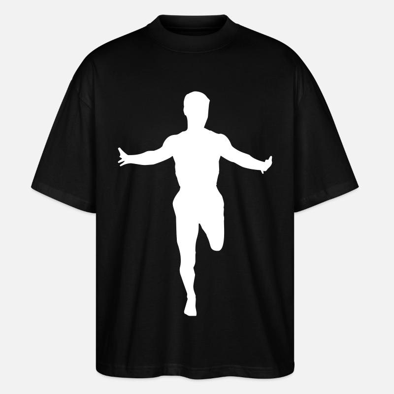 Course à pied - Marathon - Arrivée - T-shirt bio Blaster 2.0 coupe oversize Stanley/Stella Unisexe - noir