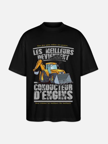 conducteur d engins - T-shirt bio Blaster 2.0 coupe oversize Stanley/Stella Unisexe - noir