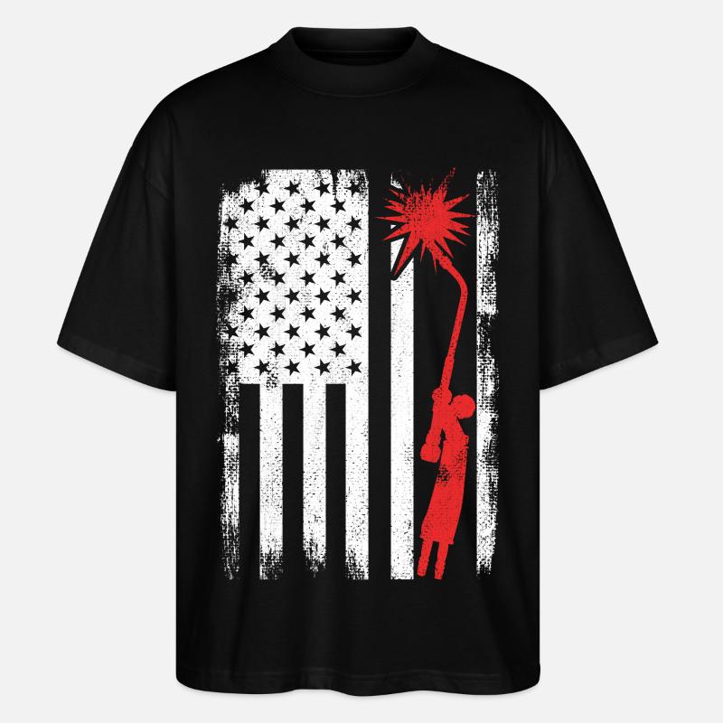 4 juillet Soudage aux États-Unis - T-shirt bio Blaster 2.0 coupe oversize Stanley/Stella Unisexe - noir