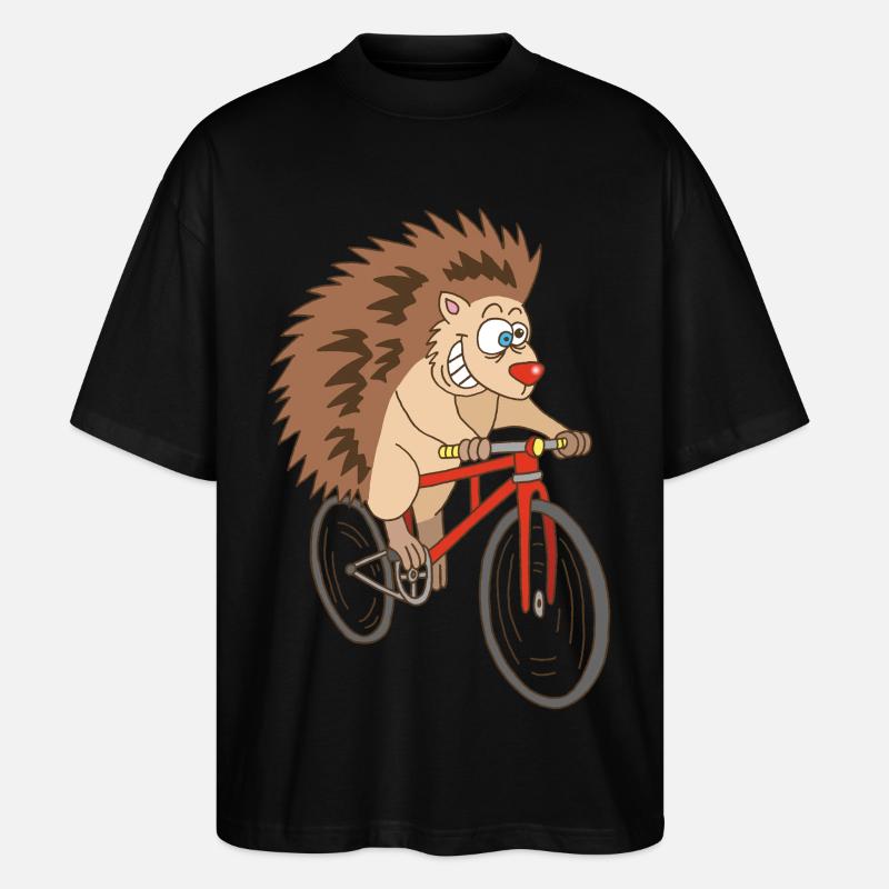 hérisson à vélo - T-shirt bio Blaster 2.0 coupe oversize Stanley/Stella Unisexe - noir