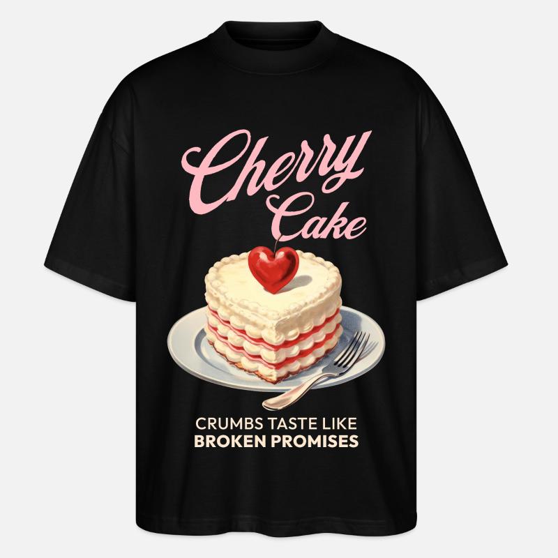 Kirschen Kirschkuchen Backen Geschenk - Stanley/Stella Oversized Unisex Bio T-Shirt Blaster 2.0 - Schwarz
