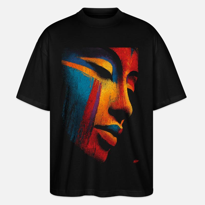 Buddhas Face - Stanley/Stella Oversized Unisex Bio T-Shirt Blaster 2.0 - Schwarz
