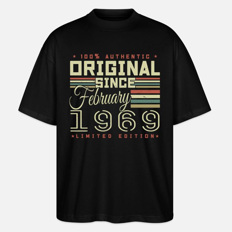 Großartig seit Februar 1969 - Stanley/Stella Oversized Unisex Bio T-Shirt Blaster 2.0 - Schwarz