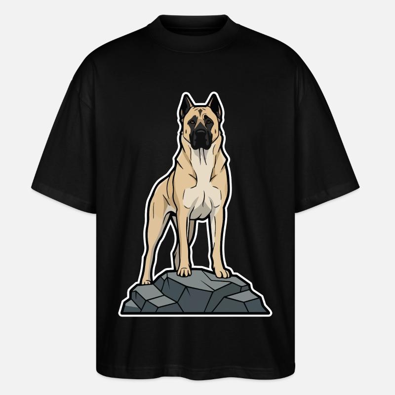 Anatolischer Schäferhund auf Schutzfelsen - Stanley/Stella Oversized Unisex Bio T-Shirt Blaster 2.0 - Schwarz