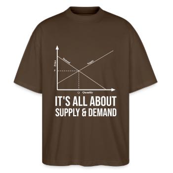 It's all about supply and demand - Stanley/Stella Oversized Unisex Organic T-shirt Blaster 2.0 - mocha - Front - Alina (178cm) & Michal (187cm)