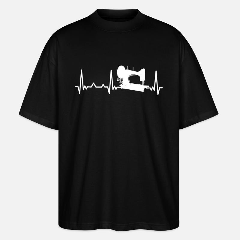 Sewing Machine Heartbeat Sewing Passion - T-shirt bio Blaster 2.0 coupe oversize Stanley/Stella Unisexe - noir