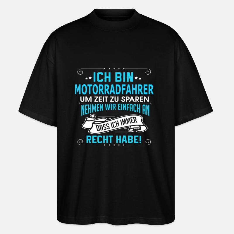 MOTORRADFAHRER - Stanley/Stella Oversized Unisex Bio T-Shirt Blaster 2.0 - Schwarz