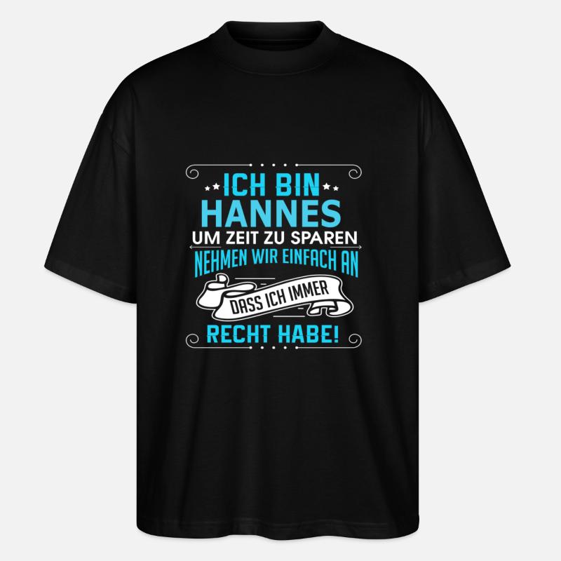 HANNES - Stanley/Stella Oversized Unisex Bio T-Shirt Blaster 2.0 - Schwarz