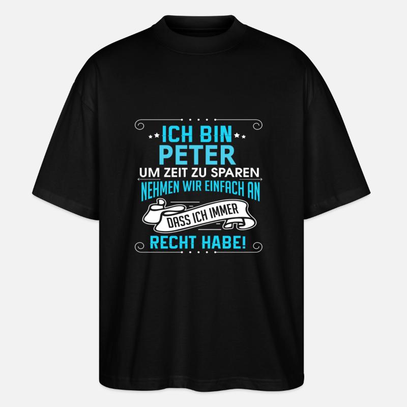 PETER - Stanley/Stella Oversized Unisex Bio T-Shirt Blaster 2.0 - Schwarz
