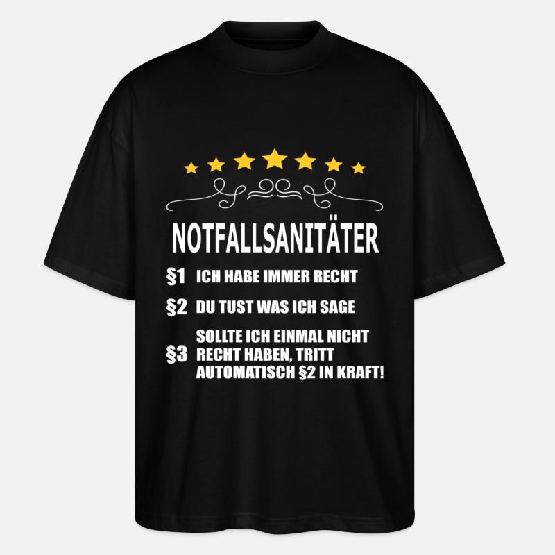 NOTFALLSANITÄTER - Stanley/Stella Oversized Unisex Bio T-Shirt Blaster 2.0 - Schwarz