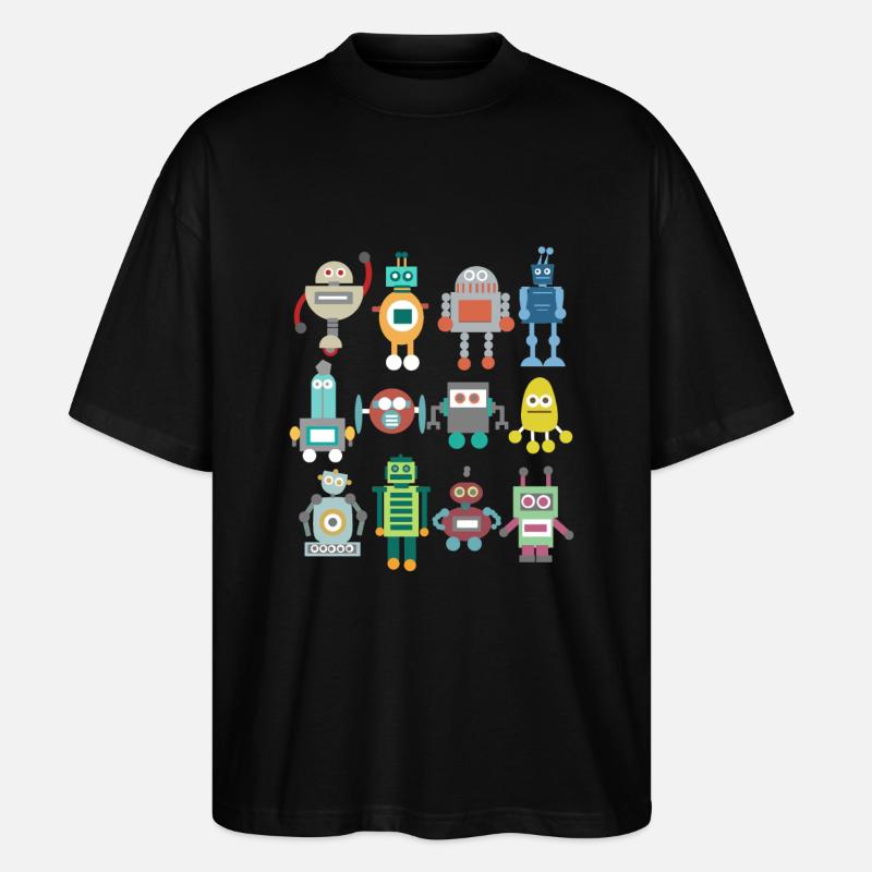 Roboter Retro - Stanley/Stella Oversized Unisex Bio T-Shirt Blaster 2.0 - Schwarz