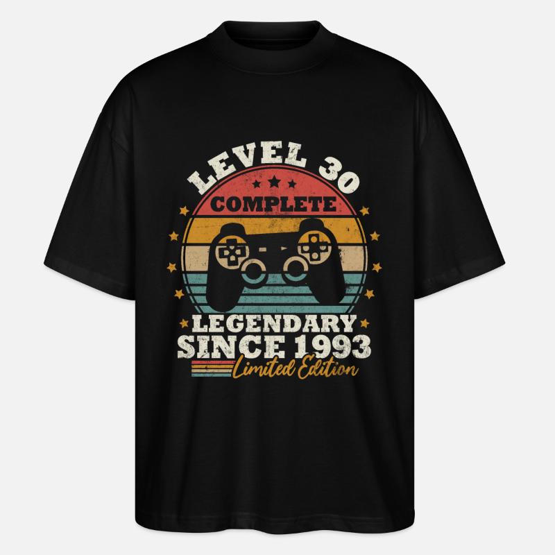 Niveau 30 débloqué - T-shirt bio Blaster 2.0 coupe oversize Stanley/Stella Unisexe - noir