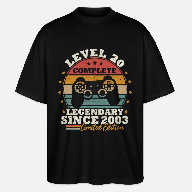 Niveau 20 débloqué - T-shirt bio Blaster 2.0 coupe oversize Stanley/Stella Unisexe - noir