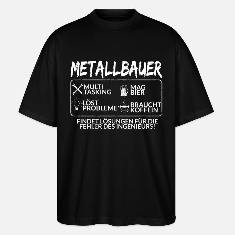 Der Metallbauer - Stanley/Stella Oversized Unisex Bio T-Shirt Blaster 2.0 - Schwarz