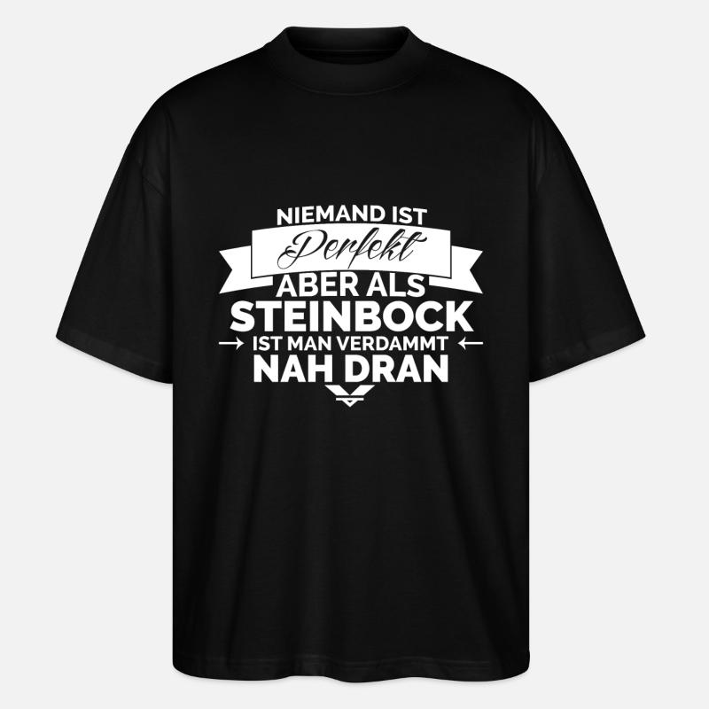 STERNZEICHEN STEINBOCK - Stanley/Stella Oversized Unisex Bio T-Shirt Blaster 2.0 - Schwarz