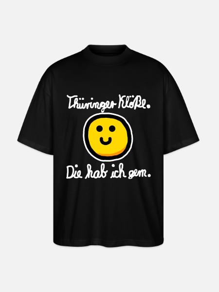 Thüringer Kloß (Weiß) - Stanley/Stella Oversized Unisex Bio T-Shirt Blaster 2.0 - Schwarz