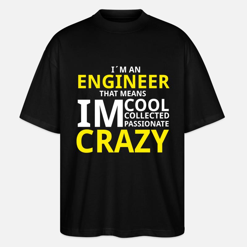 Crazy Engineer - Stanley/Stella Oversized Unisex Bio T-Shirt Blaster 2.0 - Schwarz