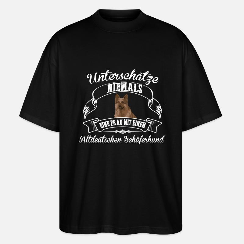 Altdeutscher Schäferhund - Stanley/Stella Oversized Unisex Bio T-Shirt Blaster 2.0 - Schwarz