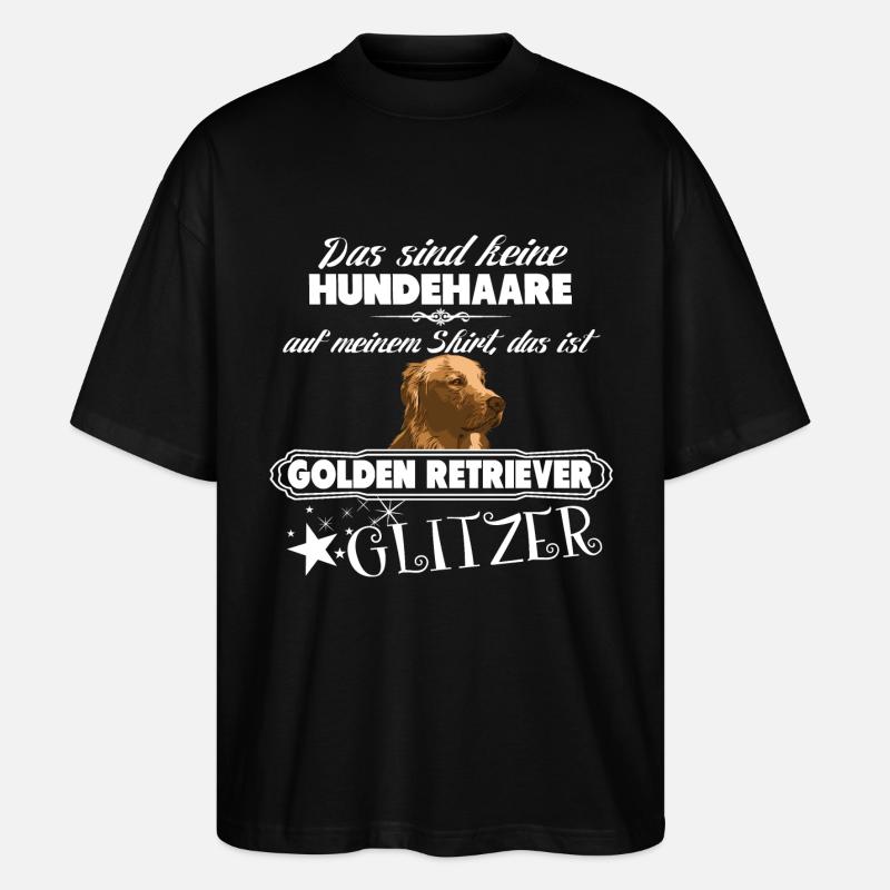 GOLDEN RETRIEVER GLITZER - Stanley/Stella Oversized Unisex Bio T-Shirt Blaster 2.0 - Schwarz