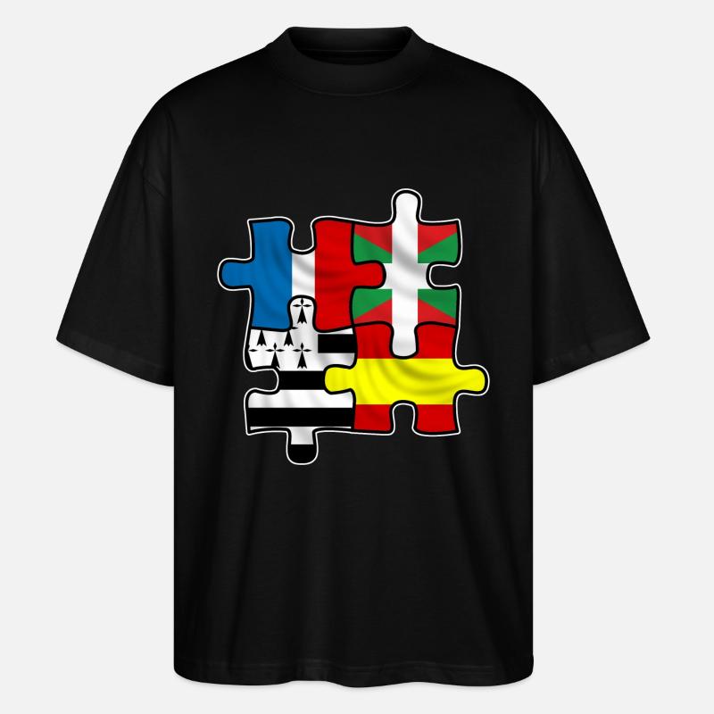 Puzzle Euskadi breizh - Stanley/Stella Oversized Unisex Bio T-Shirt Blaster 2.0 - Schwarz