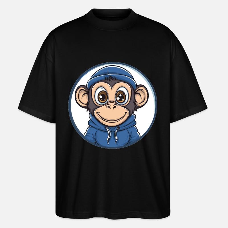 Singe cool avec capuche - T-shirt bio Blaster 2.0 coupe oversize Stanley/Stella Unisexe - noir