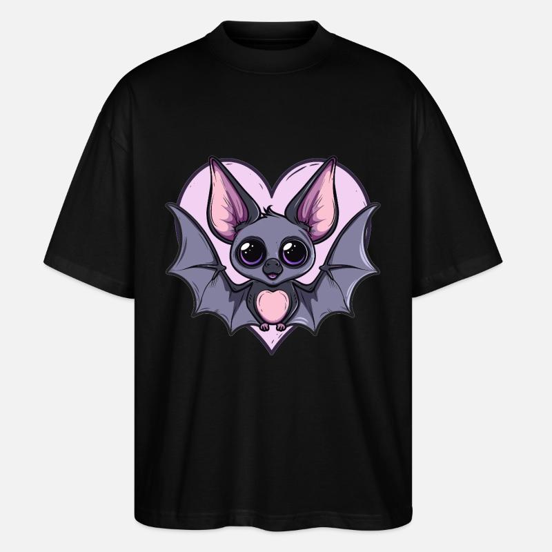 Fledermaus mit Herzflügel - Stanley/Stella Oversized Unisex Bio T-Shirt Blaster 2.0 - Schwarz