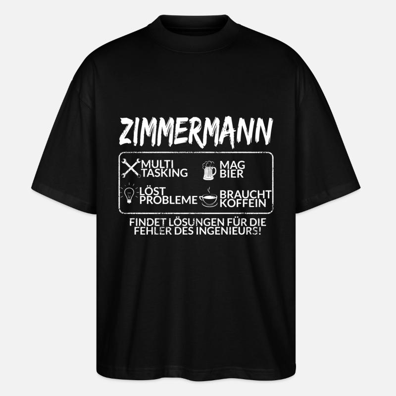 Der Zimmermann - Stanley/Stella Oversized Unisex Bio T-Shirt Blaster 2.0 - Schwarz